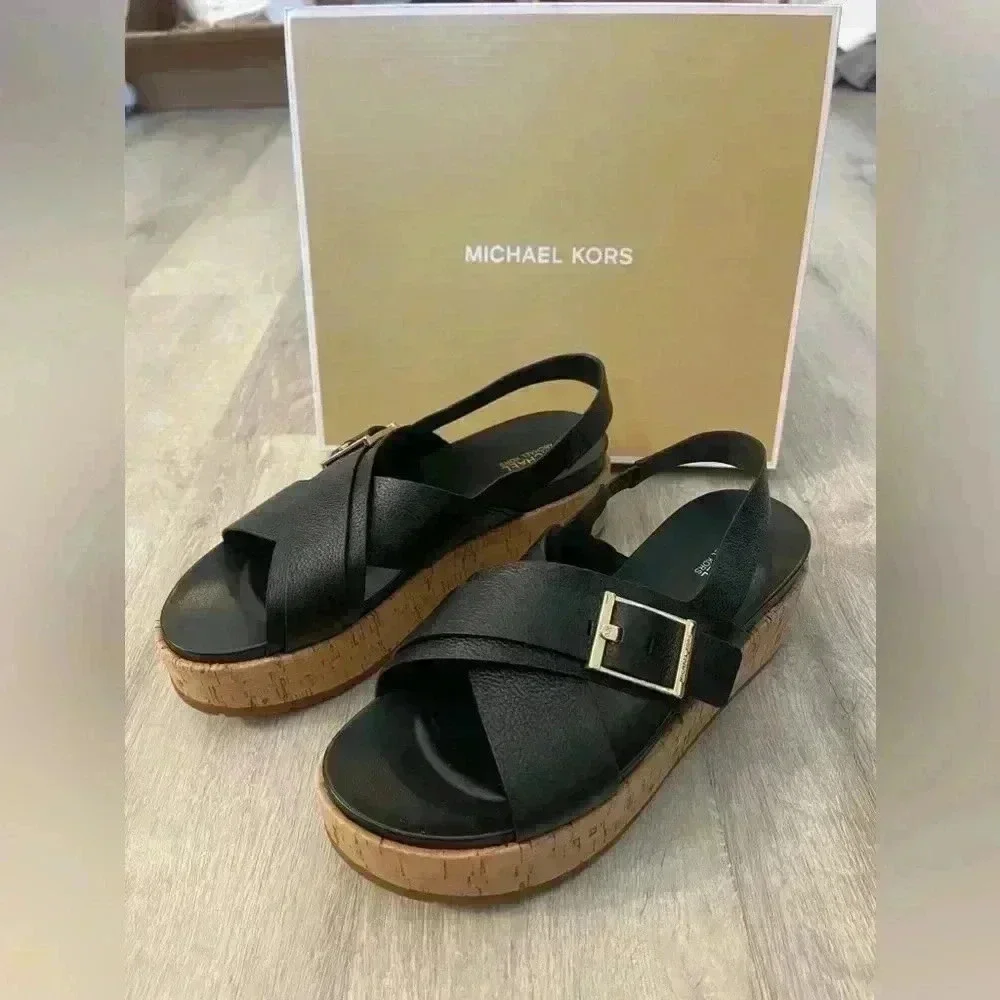 MICHAEL KORS - Easton Sandal Black 8 - Picture 12 of 12